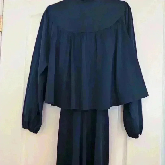 Vintage 70s long navy dress  with Jacket - Picture 5 of 12